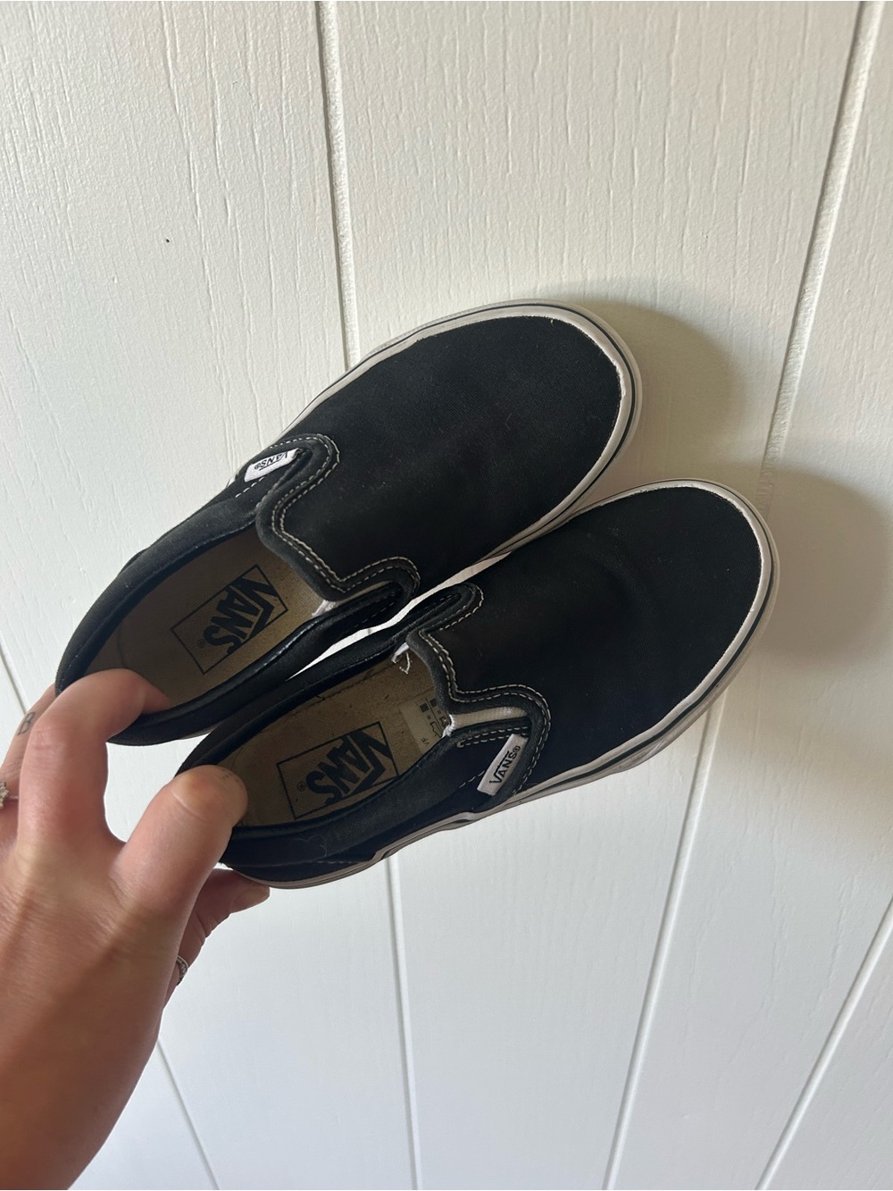Vans Kids Slip-On Sneakers - Black & White Trim